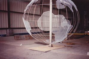 Metal frame globe of the Earth